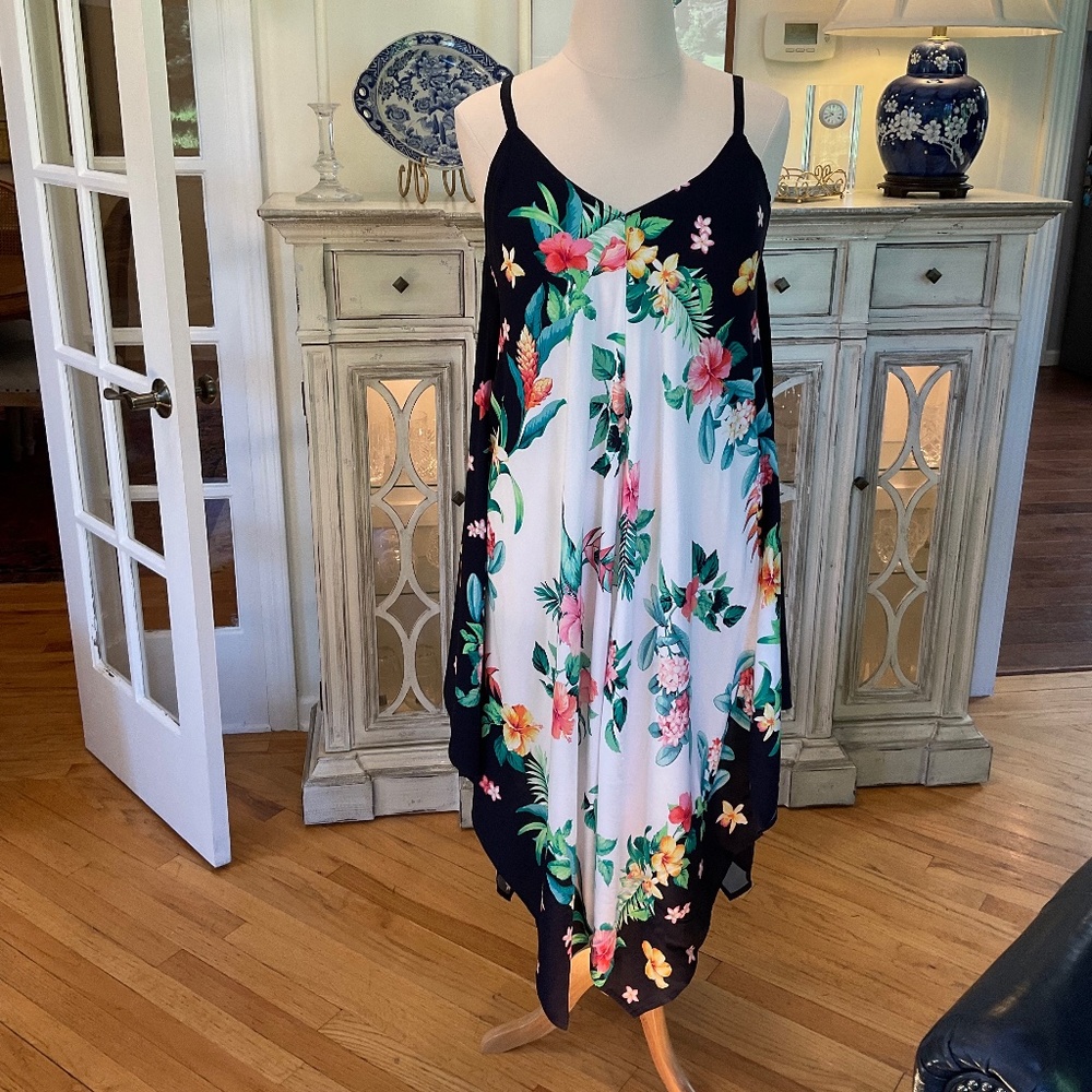 Tommy Bahama Tropical Floral Scarf Dress NWT Lg/XL